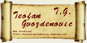 Teofan Gvozdenović vizit kartica